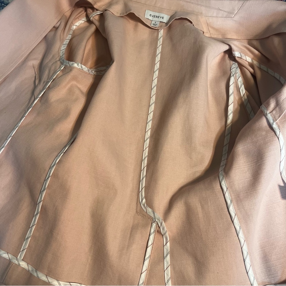 Evereve Lenox Blazer Light Pink Cotton Twill Size Small - Picture 10 of 12